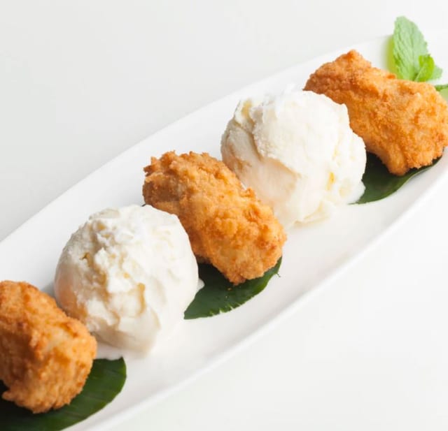 94. Fried Banana with Coconut Ice Cream.