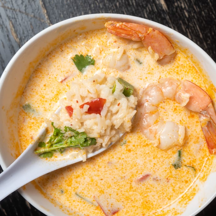 Tom Yum Rice Soup.